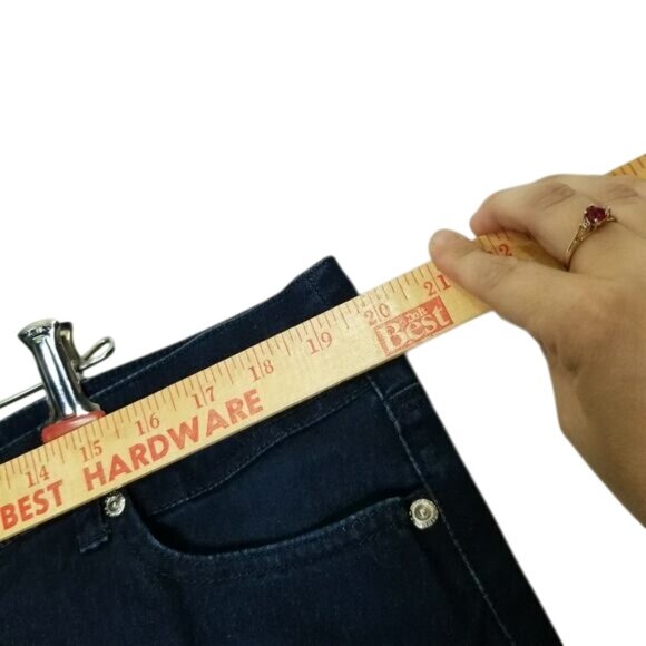 Chicos Platinum Denim Womens Stretch Jeans Cropped 3‎ L Dark Wash Basic Capsule - Picture 7 of 11